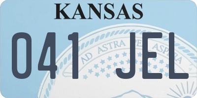 KS license plate 041JEL