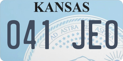 KS license plate 041JEO