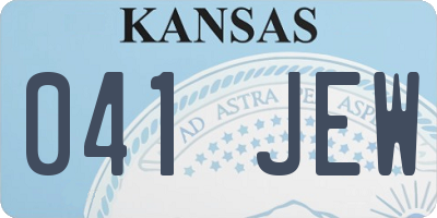 KS license plate 041JEW