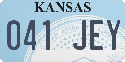 KS license plate 041JEY