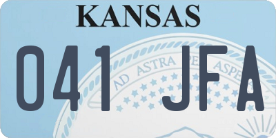 KS license plate 041JFA