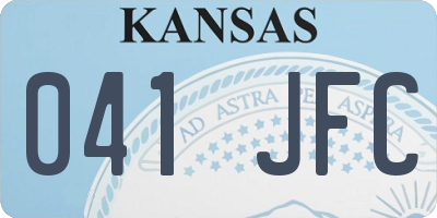 KS license plate 041JFC