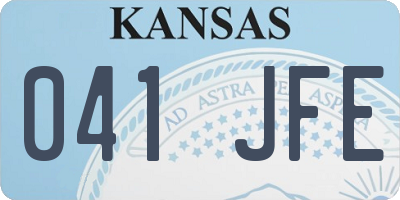 KS license plate 041JFE
