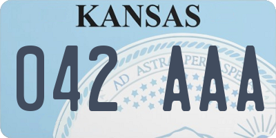 KS license plate 042AAA