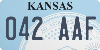 KS license plate 042AAF