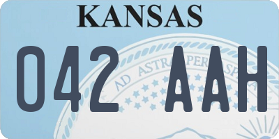 KS license plate 042AAH