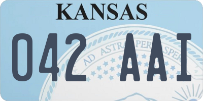 KS license plate 042AAI