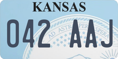 KS license plate 042AAJ