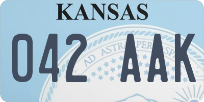 KS license plate 042AAK