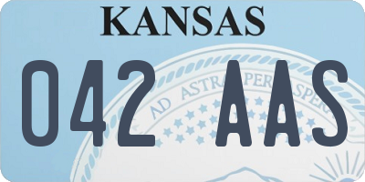 KS license plate 042AAS
