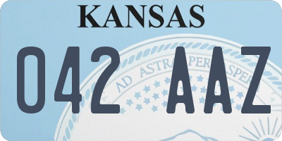 KS license plate 042AAZ