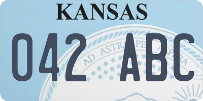 KS license plate 042ABC