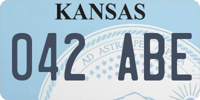 KS license plate 042ABE