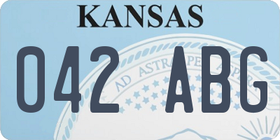 KS license plate 042ABG