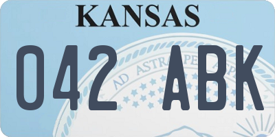 KS license plate 042ABK