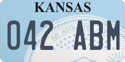 KS license plate 042ABM
