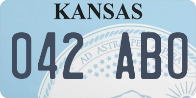 KS license plate 042ABO
