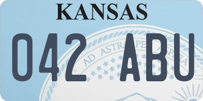 KS license plate 042ABU