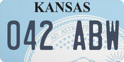 KS license plate 042ABW