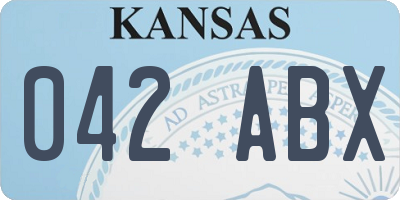 KS license plate 042ABX