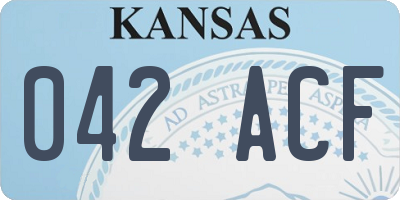 KS license plate 042ACF