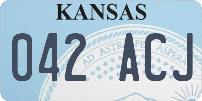 KS license plate 042ACJ