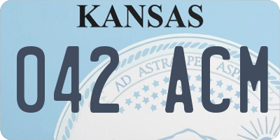 KS license plate 042ACM