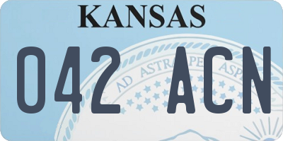 KS license plate 042ACN