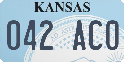 KS license plate 042ACO