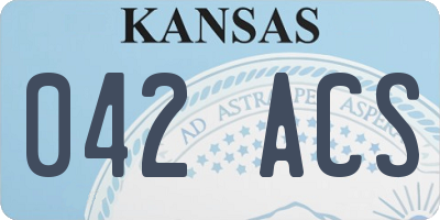 KS license plate 042ACS
