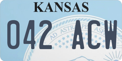 KS license plate 042ACW