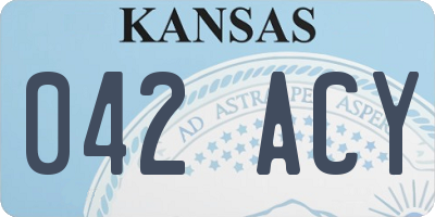 KS license plate 042ACY