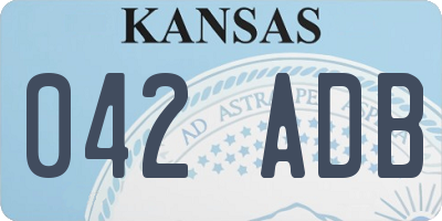 KS license plate 042ADB