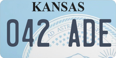 KS license plate 042ADE