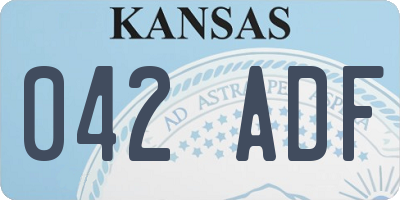 KS license plate 042ADF