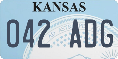 KS license plate 042ADG