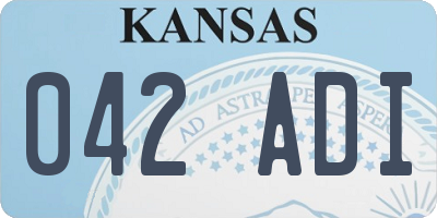 KS license plate 042ADI