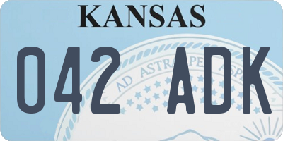 KS license plate 042ADK