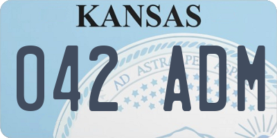 KS license plate 042ADM