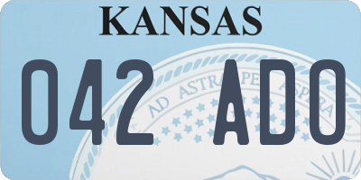 KS license plate 042ADO