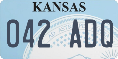 KS license plate 042ADQ