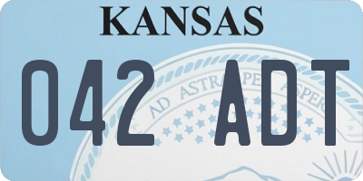 KS license plate 042ADT
