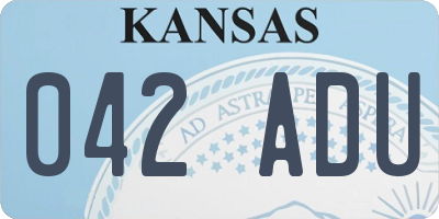 KS license plate 042ADU