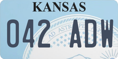 KS license plate 042ADW