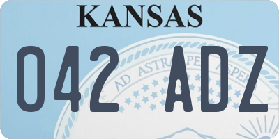 KS license plate 042ADZ