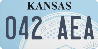 KS license plate 042AEA