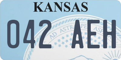 KS license plate 042AEH