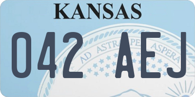KS license plate 042AEJ