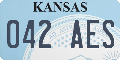KS license plate 042AES