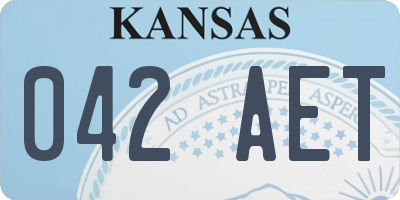 KS license plate 042AET
